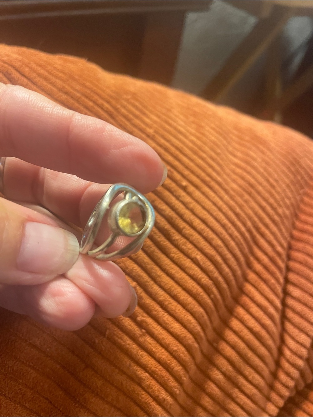 Yellow Gemstone Sterling Silver Ring - Picture 4 of 5